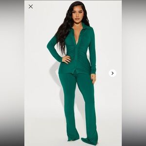 Just You And I Pant Set - Hunter